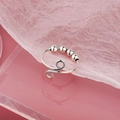 Anillo antiestrés plateado con cuatro cuentas móviles para aliviar ansiedad en rosa - Estilo de Deslizamiento Completo de Cuatro Cuentas Torsadas (NJ247) / Oro Blanco