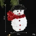 Décoration de bonhomme de neige scintillant de 17cm pour sapin avec écharpe rouge - Bonhomme de Neige Blanc