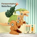 DIY assembly Parasaurolophus dinosaur toy with screws and three suction cup darts - Parasaurolophus (OPP Bag)