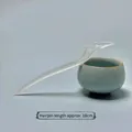 Elegant 18cm white faux jade hair stick with traditional Chinese tassel design - 16# Plain White - Flying Feathers