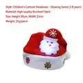 Bonnet de Noël lumineux pour enfants en tissu brossé de qualité supérieure, taille 30x25cm - Enfants LED Lumineux Père Noël