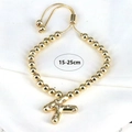 Adjustable gold beaded bracelet featuring a sparkling zircon initial K pendant charm - Letter K
