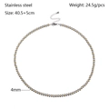 Two-tone 4mm stainless steel beaded necklace with gold and silver spheres and lobster clasp - Kn238529-z