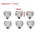 Perline a cuore in argento brillante CCB con foro 1,5mm per creazione gioielli DIY - Cuore d'Argento / Oro bianco