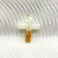 Ciondolo a croce con foglia d'oro e pietre bianche per accessori per tazze - 1# (Ciondolo a Croce in Pietra Bianca e Foglia d'Oro)