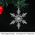 Ornement flocon de neige ananas transparent 78mm pour sapin de Noël, lot de 50 pièces - 78mm / Flocon de Neige Ananas