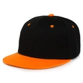 Berretto snapback classico nero e arancione in twill di cotone di alta qualità - Regolabile / Nero con Tesa Arancione