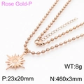 Collier en acier inoxydable or rose avec pendentif étoile et détails de dimensions - Collier Or Rose (KN234384-Z)