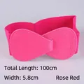 Women's 5.8cm wide elastic waist belt in rose red with 100cm total length - 100cm Extended / Rose Red