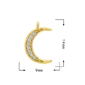 18K vergoldeter Mondanhänger mit Zirkonia und Größenangaben 14mm mal 9mm - C157 Mond