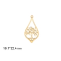 Golden teardrop hollow tree of life charm 16.1x32.4mm stainless steel jewelry pendant - Teardrop Tree-Gold