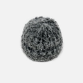 Plush faux fur knit beanie in gradient grey-black tones with soft fluffy texture - 28x20cm / Black