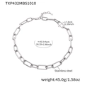 18k gold plated stainless steel chunky chain necklace with 1cm link width and 41.5cm length - Steel Color Necklace 41+5cm