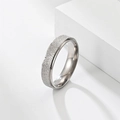 Sleek silver frosted titanium steel ring with sparkling sandblasted finish on white background - 6mm Double Step Silver / Size 6