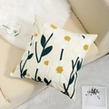 Beige pillowcase with white and yellow daisy embroidery on a cozy textured fabric - 45*45cm (No Core) / Pastoral Style 11 (Daisy Embroidery)