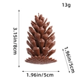 Pomme de pin décorative marron 8x5cm avec annotations de dimensions et de poids - Pin Américain en Plastique de 8cm