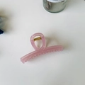 Pince à cheveux rose translucide élégante avec ressort doré pour femme style français - Rose Gelée-Moyen Droit-Boucle Papillon (9cm)