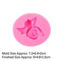 Roze 3D-roos siliconen mal voor DIY gips, afmeting 7,2x6,4x2cm, model 15-631, craft - 1# Bloeiende roos met bladeren / Roze