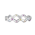 Elegant wavy S925 sterling silver ring featuring colorful zircon stones in a sleek design - US 7 / Multicolor Wave Style (DY120796)