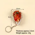 Realistic garlic oyster keychain model with detailed chili and scallion textures, size 6cm - Red Oil Garlic Oyster - Keychain
