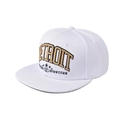 Gorra de béisbol clásica de algodón blanco con bordado Detroit dorado y visera plana - Ajustable / Blanco