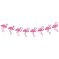 Rosa Flamingo-Partybanner mit acht Ausschnitten für hawaiianische Sommerdekoration - Flamingo