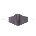 Detail of gray sun-protective mask with smooth silk-like texture and 3D stitched seams - Silver Gray