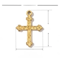 Diagramme technique d'un pendentif croix en acier inoxydable doré de 25 mm de hauteur - Croix Vintage (VG239x3)