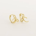 Elegante goldene Creolen in Schleifenform mit strukturierter Seiloptik für Damen - 925er Silber / Gold