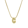 18k gold plated necklace featuring a sparkling crystal-encrusted letter C pendant charm - Necklace C / Gold