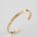 Minimalist 6mm gold stainless steel C-shaped cuff bracelet with custom engraving - Gold G2549-we hurt each other