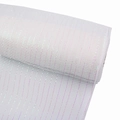 White Christmas deco mesh ribbon with iridescent stripes for holiday tree decoration - Iridescent White Metallic Mesh (9m/Roll)
