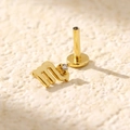 Golden S925 sterling silver Scorpio constellation ear stud with sparkling zircon stone - Gold (Scorpio)