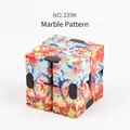 Infinity Cube puzzle toy with colorful stone pattern print for stress relief - NO.339K / Marble Pattern