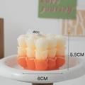 Orange gradient rose cube scented candle with best ribbon on a ceramic tray - Rose Cluster Style (Gradient Orange)