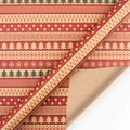 Red and kraft Christmas wrapping paper roll with festive snowflake and tree patterns - Style 5 / 50*70CM