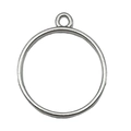 Geometric DIY jewelry making accessory silver round hollow alloy pendant frame - Round Bezel (22235) / 32x28mm / White K/Silver