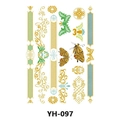 Metallic gold and green temporary tattoo sheet with butterfly and knot designs YH-097 - Metallic Butterfly and Jewelry Pendant (YH-097)