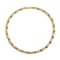 Détail d'un collier chaîne torsadé doré avec maillons texturés et fermoir classique - Collier Or
