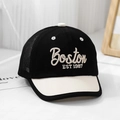 Παιδικό καπέλο trucker μαύρο και μπεζ με κέντημα Boston EST 1987 και δίχτυ - Μέγεθος Νηπίου (48-50cm) / Μαύρο