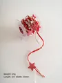 Nastro natalizio da 5m con velluto rosso, corda di juta, perle e stelle a scacchi - Nastro di Natale K (Nastro di Velluto Rosso con Stella a Quadri)