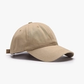 Classic khaki cotton baseball cap with curved brim and adjustable soft top crown - Adjustable / Khaki