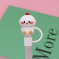 Cute cartoon chicken silicone straw topper protector for 10mm Stanley cup straws - White Chick / 10mm