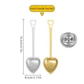 Heart-shaped 304 stainless steel tea infuser with long handle in gold and silver - 304 Stainless Steel - Handle Style / Gold