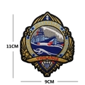 Militaire geborduurde patch Top Gun Maverick Destroyer Cruiser op een witte basis - Vliegdekschip