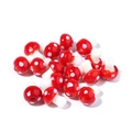 Red lampwork glass mushroom beads with white spots for DIY jewelry making and crafts - Red