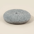 Classic grey wool octagonal beret hat with textured finish and top button detail - M / Light Heather Grey