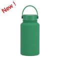 650ml green matte stainless steel sport water bottle with ergonomic handle lid - Seaweed Green (New)