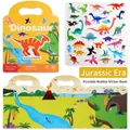 Dinosaur theme 3D puffy sticker book with portable handle and reusable dinosaur stickers - Jurassic Era