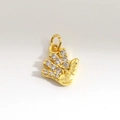 Exquisite palm shaped pendant in gold finish with sparkling cubic zirconia settings - 13-Palm